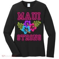 Pray For Maui Hawaii Strong Lahaina Hawaiian Islands Women's Long Sleeve Shirt thumb 0