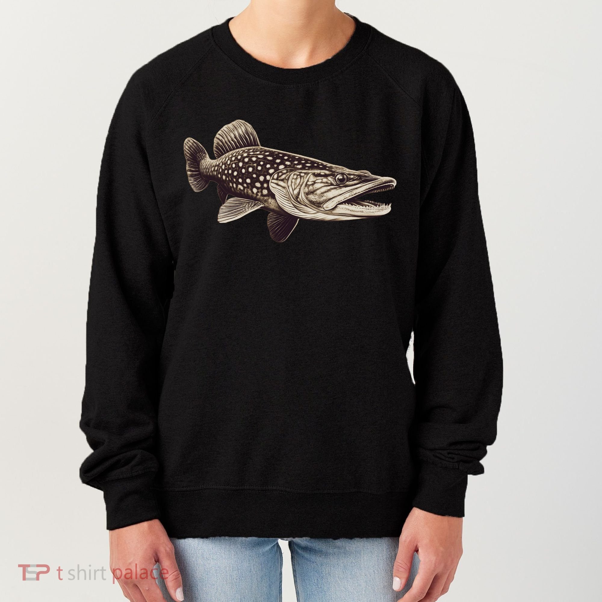 Pike Fish Monchrome Women's Sweatshirt