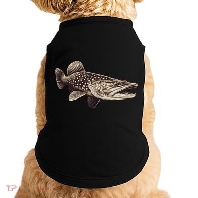 Pike Fish Monchrome Doggie Tank