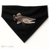 Pike Fish Monchrome USA-Made Doggie Bandana thumb 0