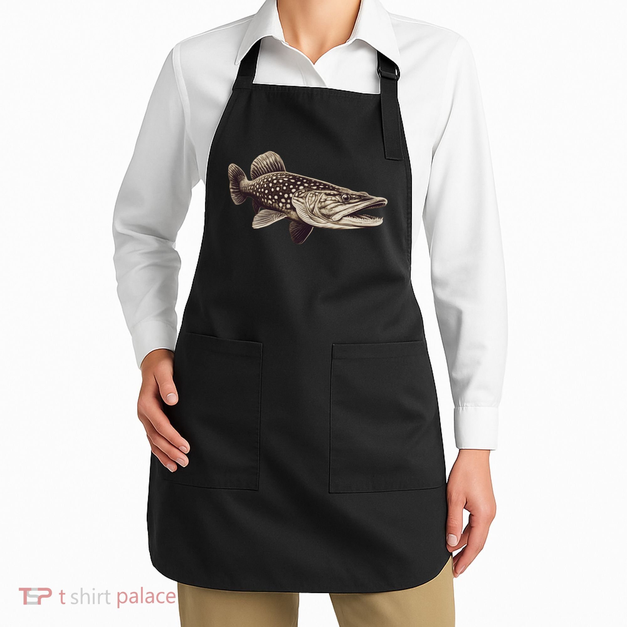 Pike Fish Monchrome Apron