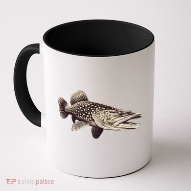 Pike Fish Monchrome Coffee Mug