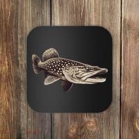 Pike Fish Monchrome Coaster thumb 0