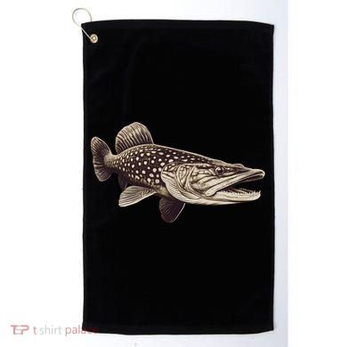 Pike Fish Monchrome Golf Towel