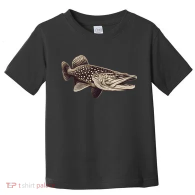 Pike Fish Monchrome Toddler T-Shirt