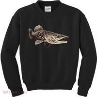Pike Fish Monchrome Kids Sweatshirt thumb 0