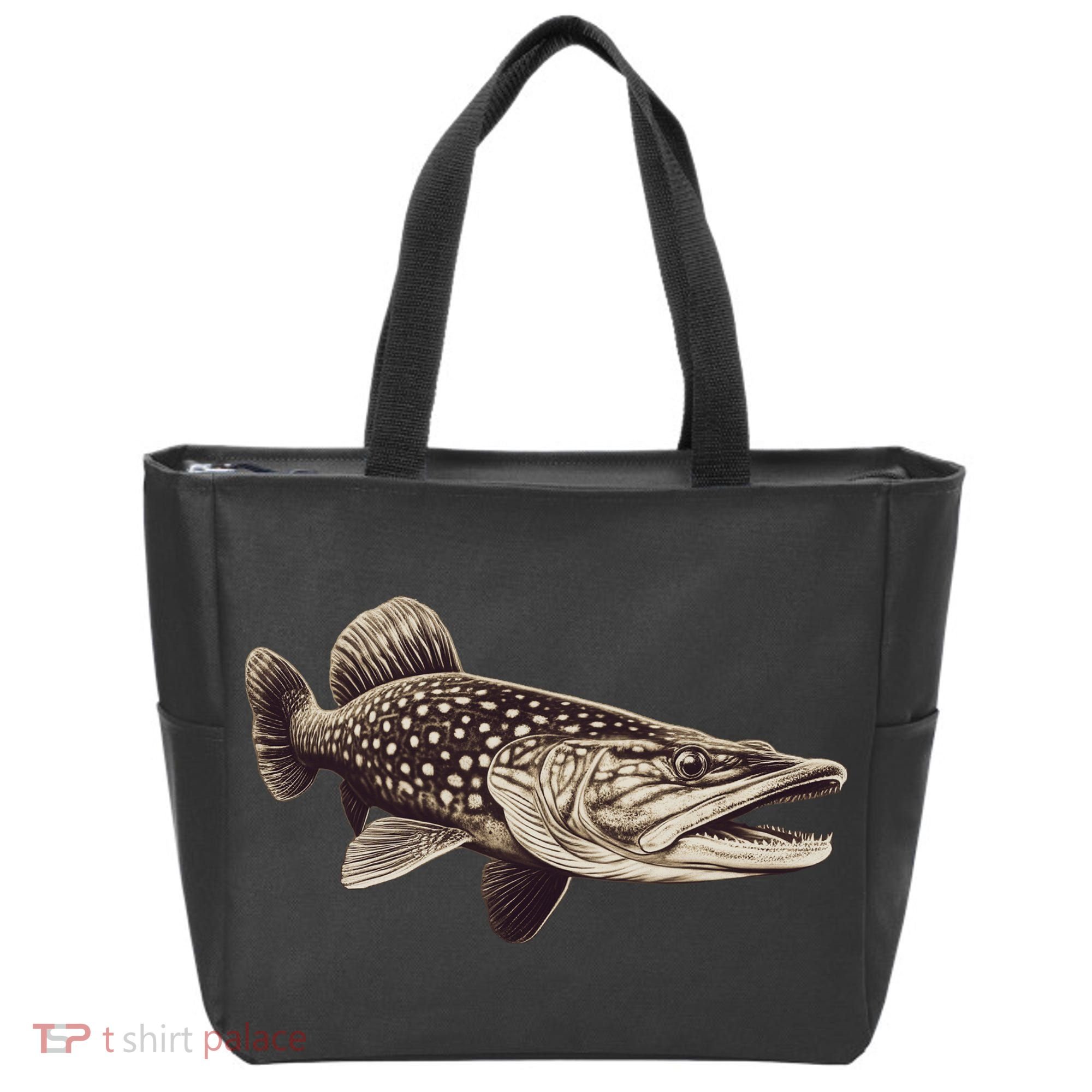 Pike Fish Monchrome Tote Bag
