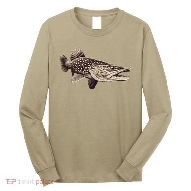 Pike Fish Monchrome Long Sleeve Shirt