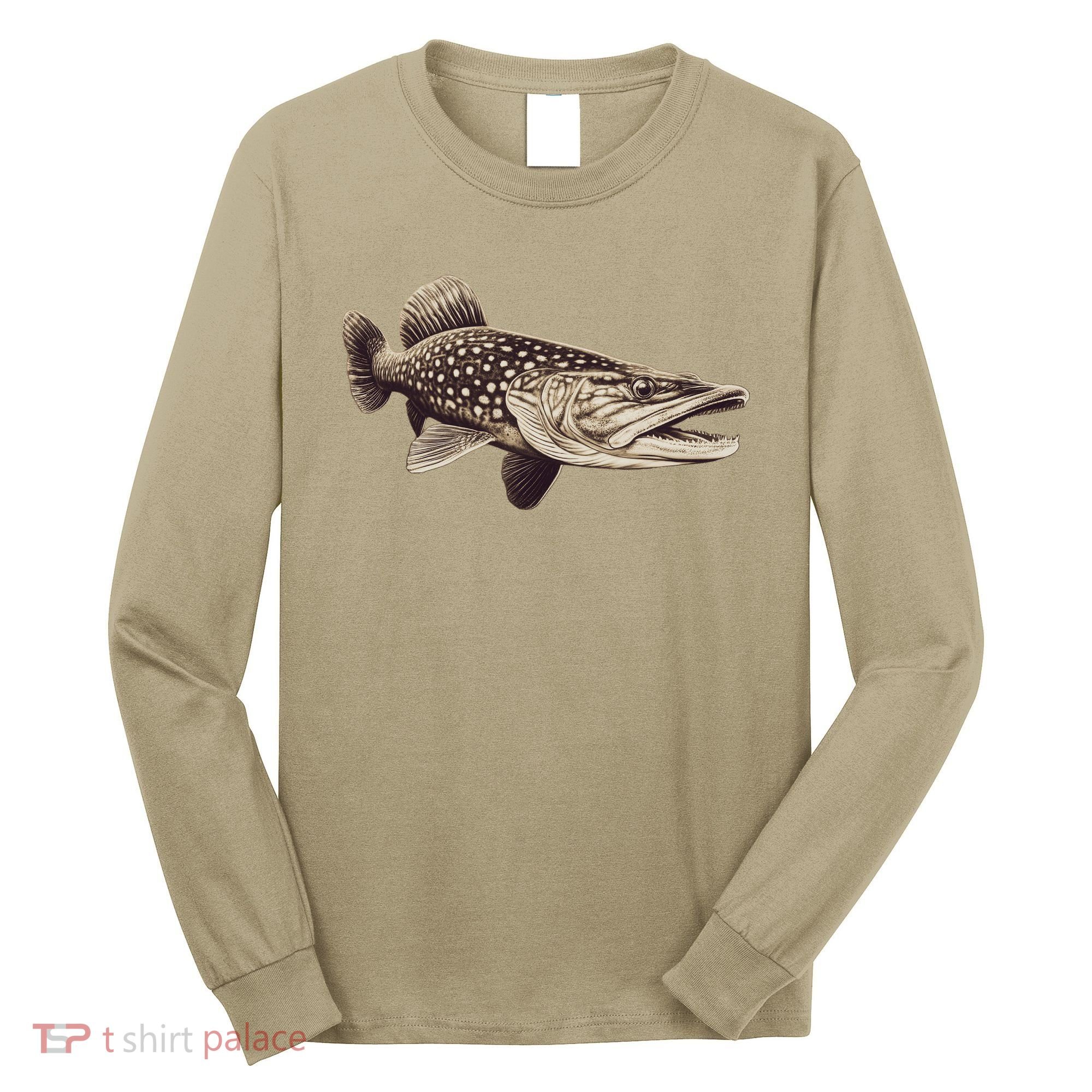 Pike Fish Monchrome Long Sleeve Shirt