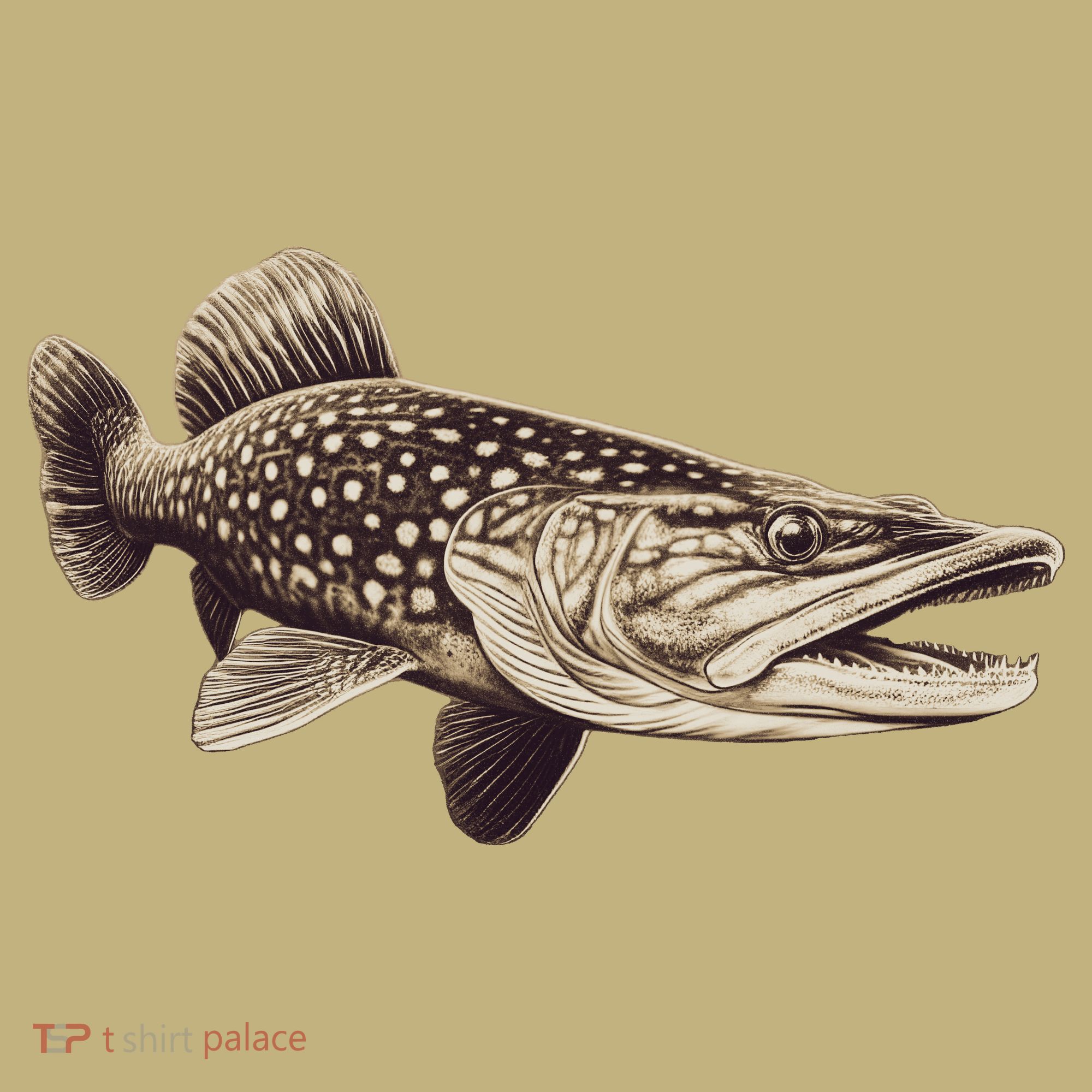 Pike Fish Monchrome Mousepad