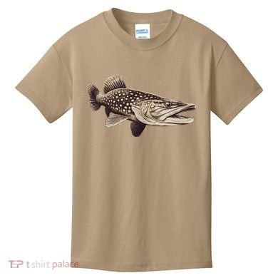 Pike Fish Monchrome Kids T-Shirt