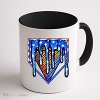 Patriotic Flag Melting Ice Cream Cone Coffee Mug thumb 1