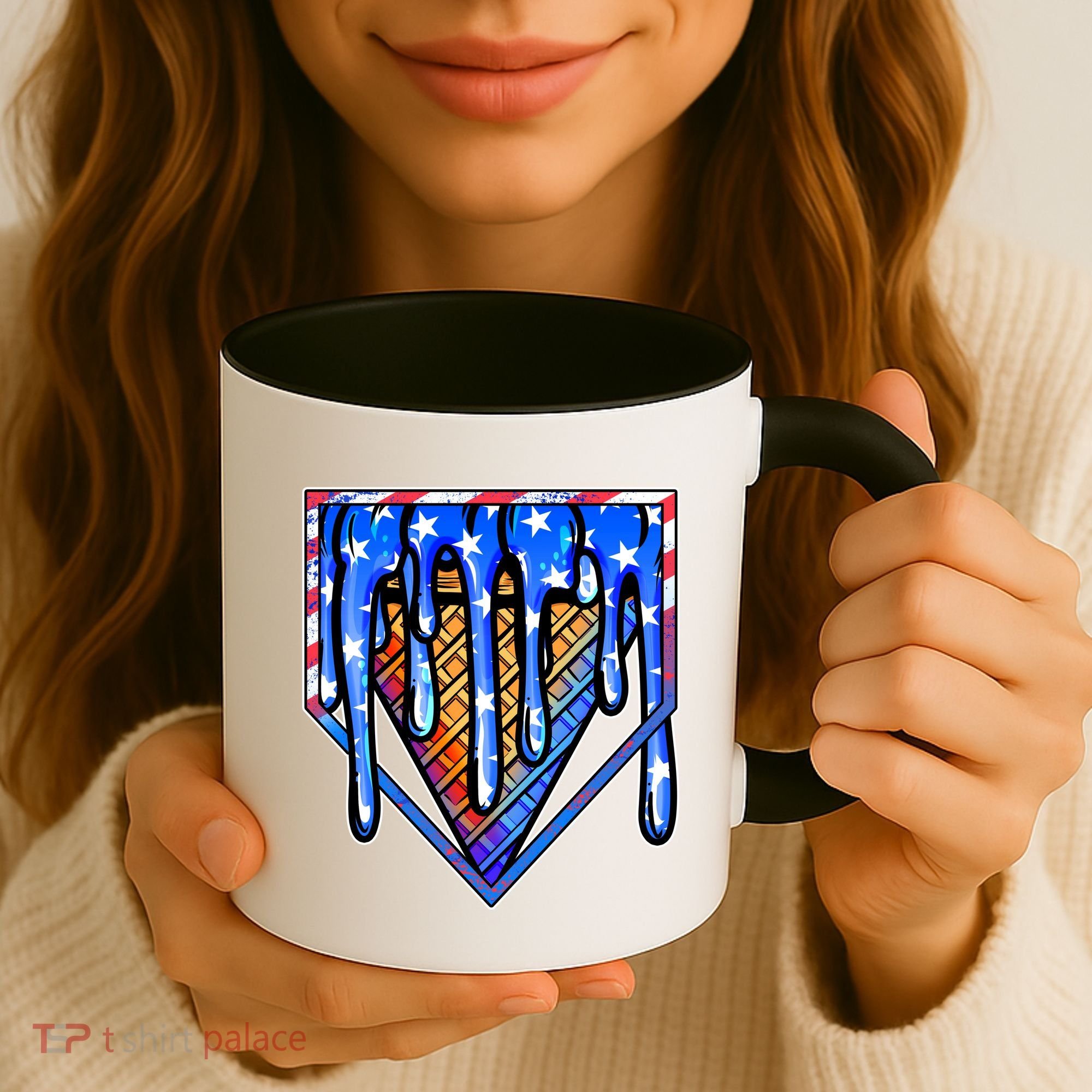 Patriotic Flag Melting Ice Cream Cone Coffee Mug