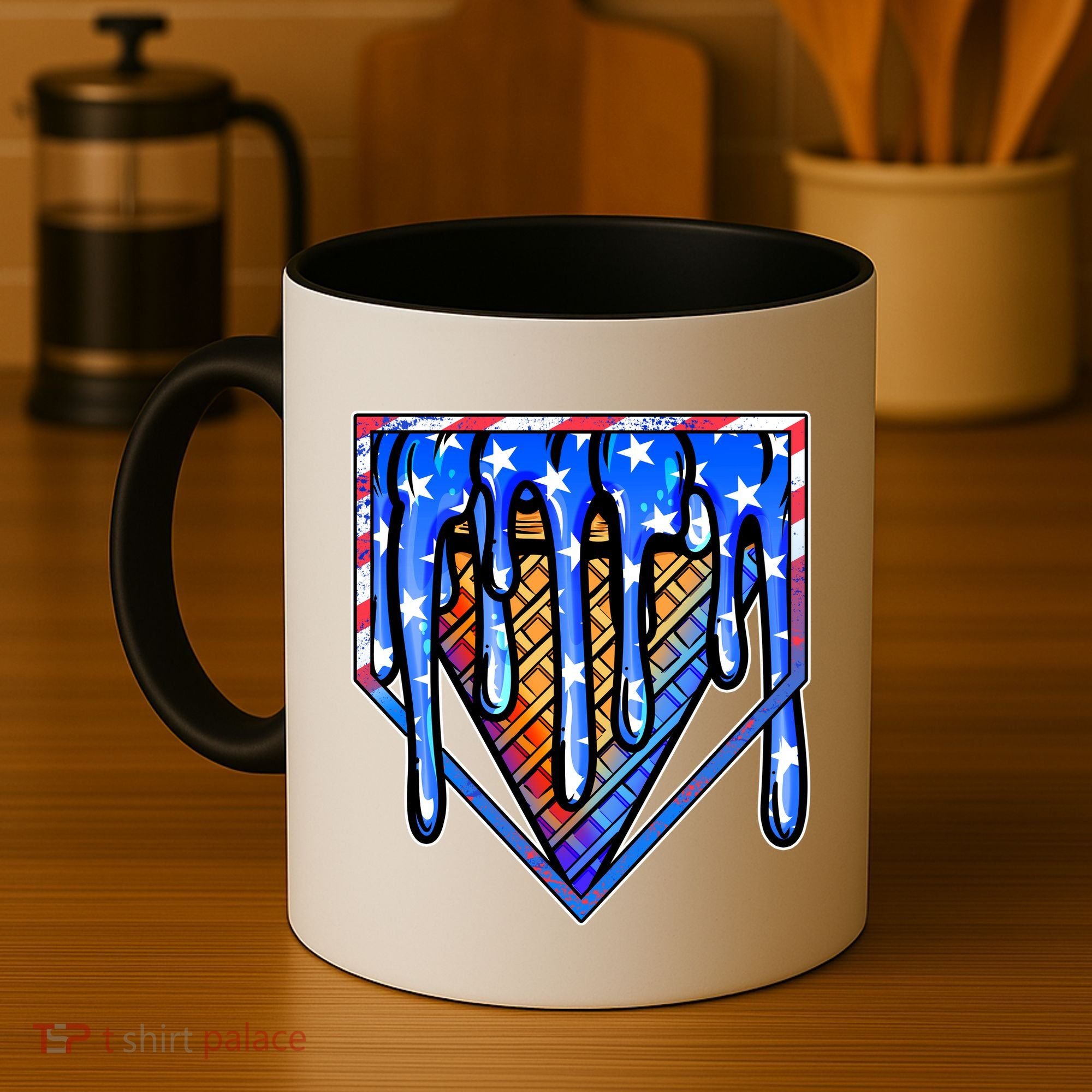 Patriotic Flag Melting Ice Cream Cone Coffee Mug