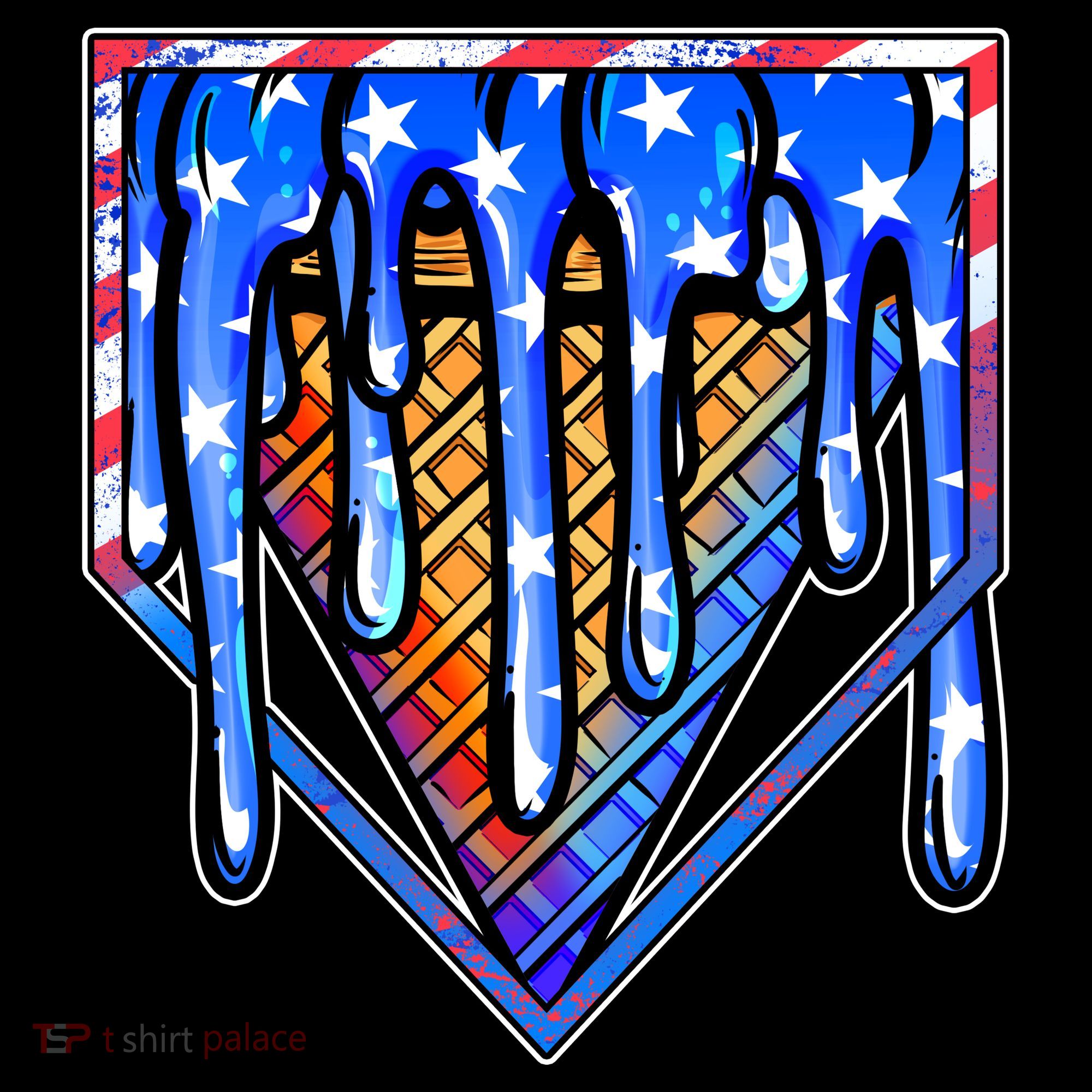 Patriotic Flag Melting Ice Cream Cone Ornament