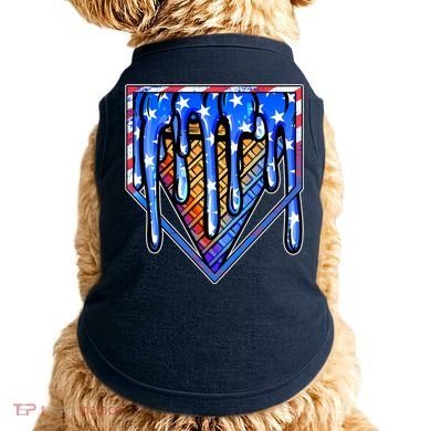 Patriotic Flag Melting Ice Cream Cone Doggie Tank