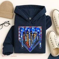 Patriotic Flag Melting Ice Cream Cone Hoodie thumb 4