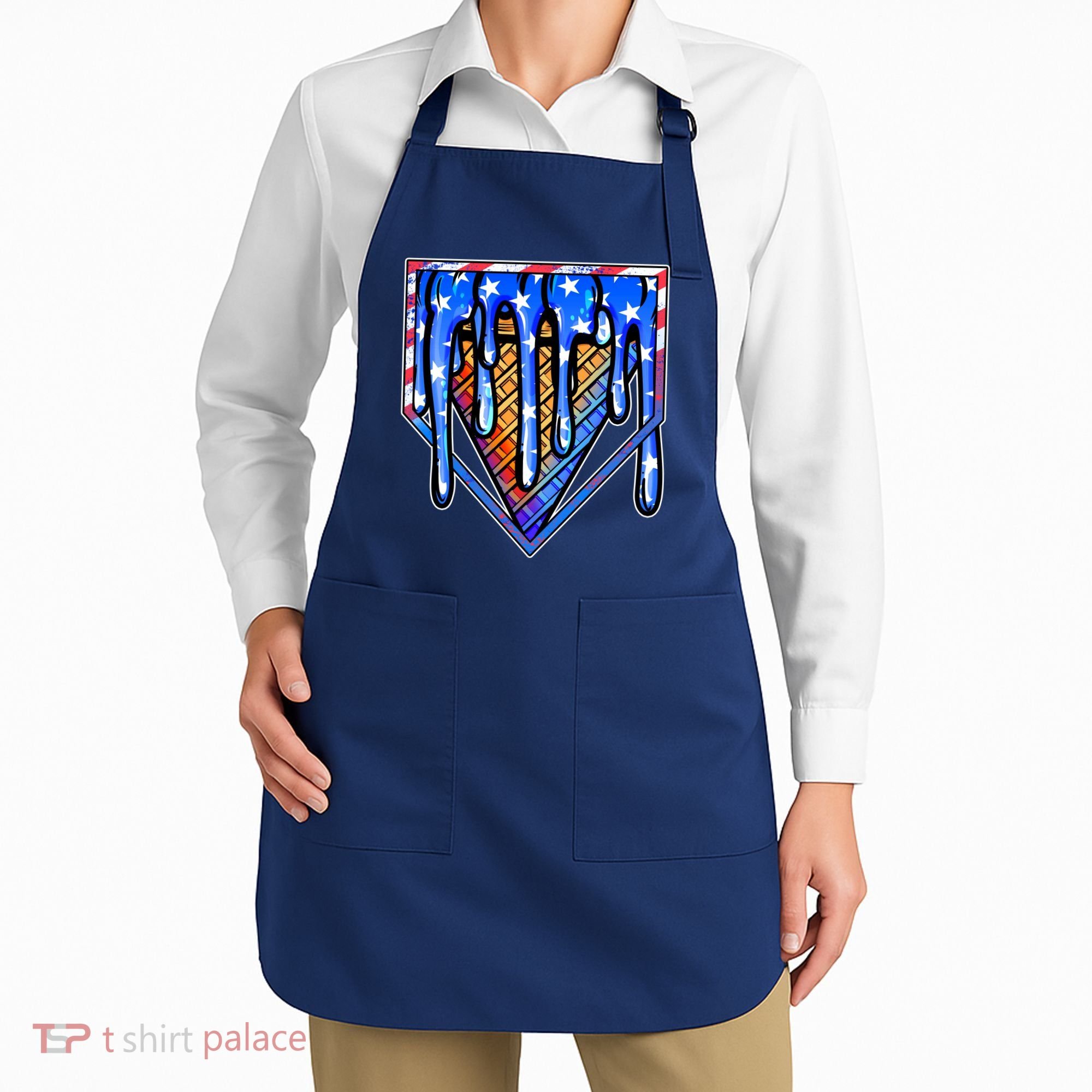 Patriotic Flag Melting Ice Cream Cone Apron