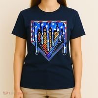 Patriotic Flag Melting Ice Cream Cone T-Shirt thumb 4