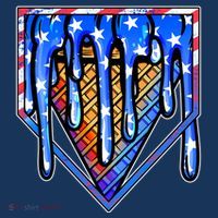 Patriotic Flag Melting Ice Cream Cone Button thumb 1