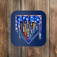 Patriotic Flag Melting Ice Cream Cone Coaster thumb 0