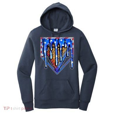 Patriotic Flag Melting Ice Cream Cone Women's Hoodie