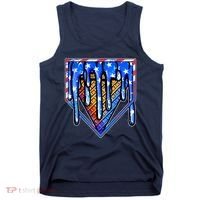 Patriotic Flag Melting Ice Cream Cone Tank Top thumb 0