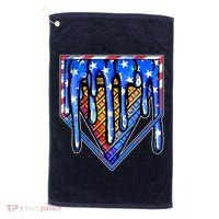 Patriotic Flag Melting Ice Cream Cone Golf Towel thumb 0