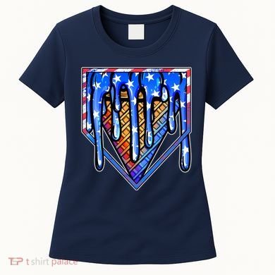 Patriotic Flag Melting Ice Cream Cone Women's T-Shirt