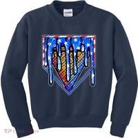 Patriotic Flag Melting Ice Cream Cone Kids Sweatshirt thumb 0