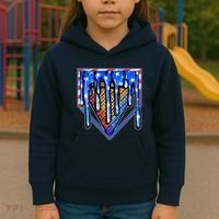 Patriotic Flag Melting Ice Cream Cone Kids Hoodie thumb 3