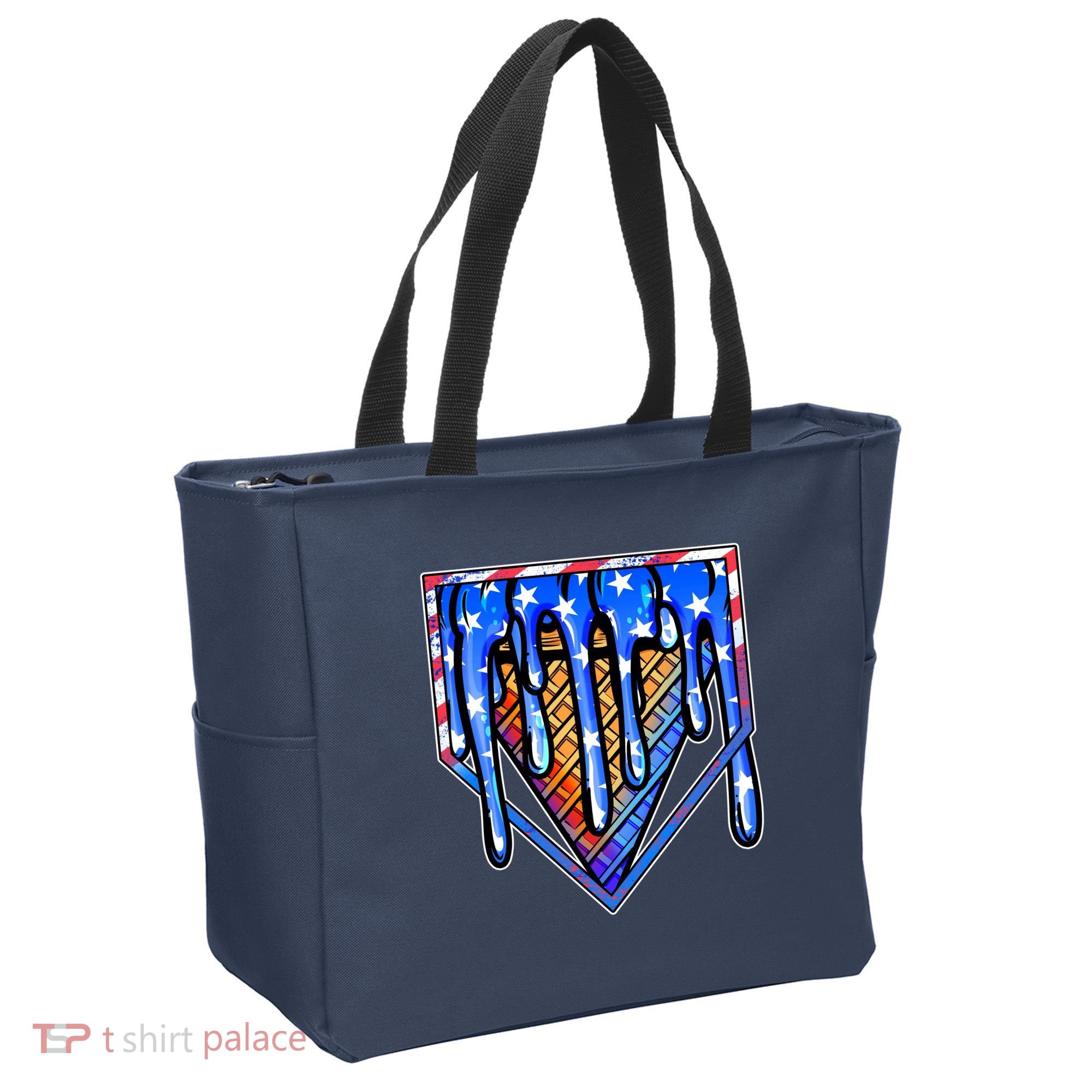 Patriotic Flag Melting Ice Cream Cone Tote Bag