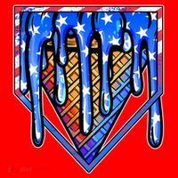 Patriotic Flag Melting Ice Cream Cone Santa Hat thumb 1