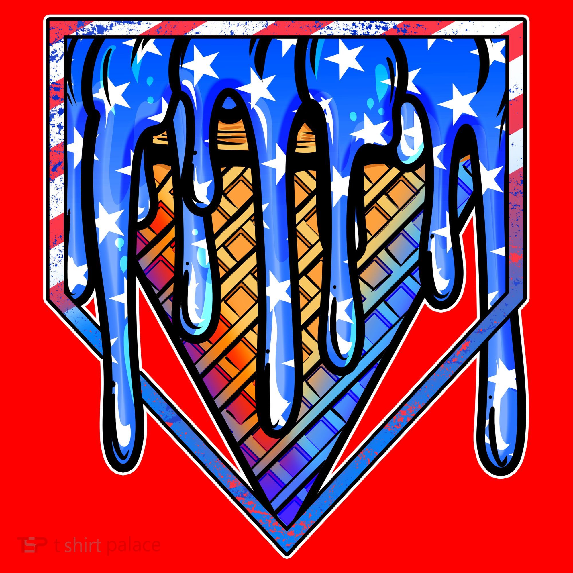Patriotic Flag Melting Ice Cream Cone Santa Hat