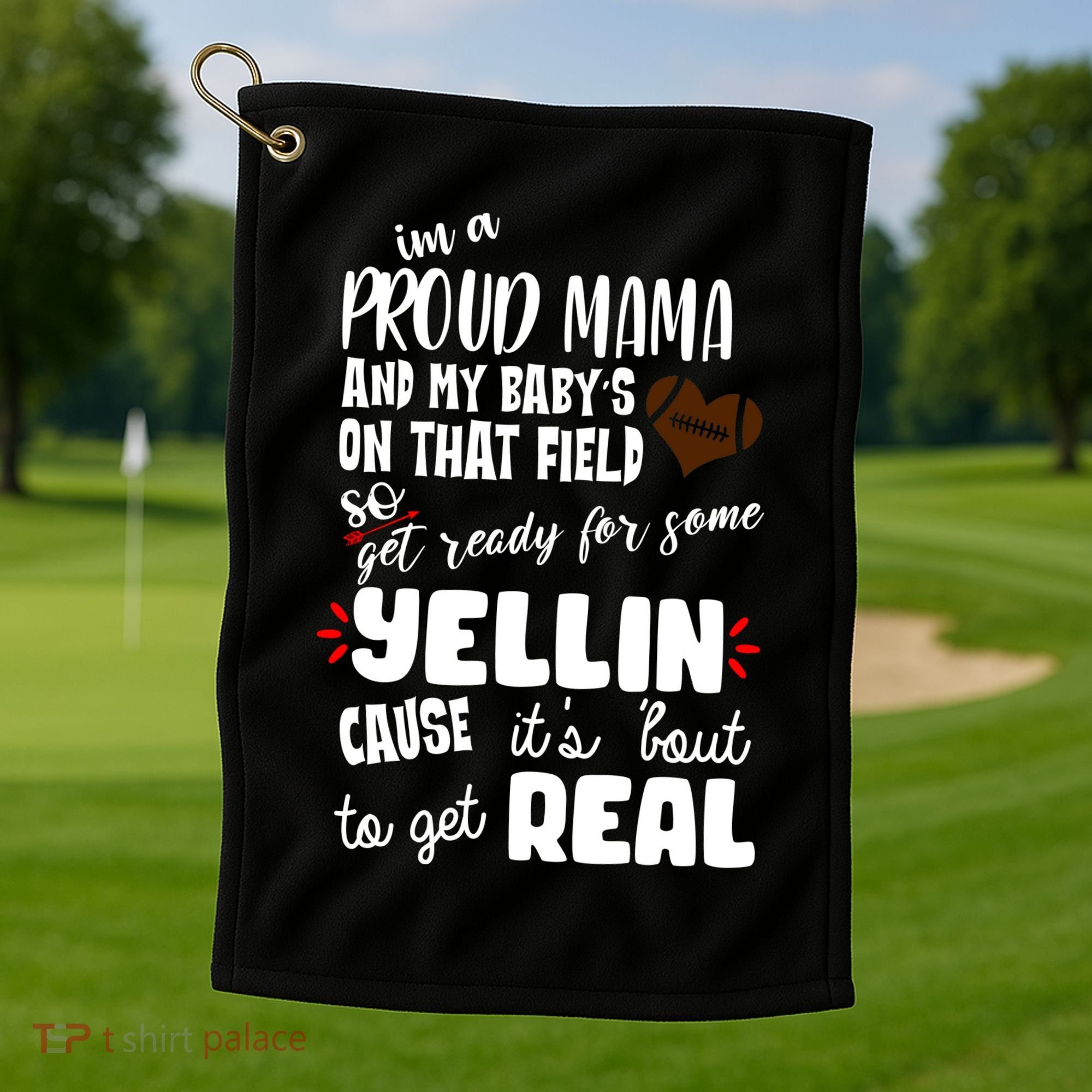 Proud Football Mama Golf Towel