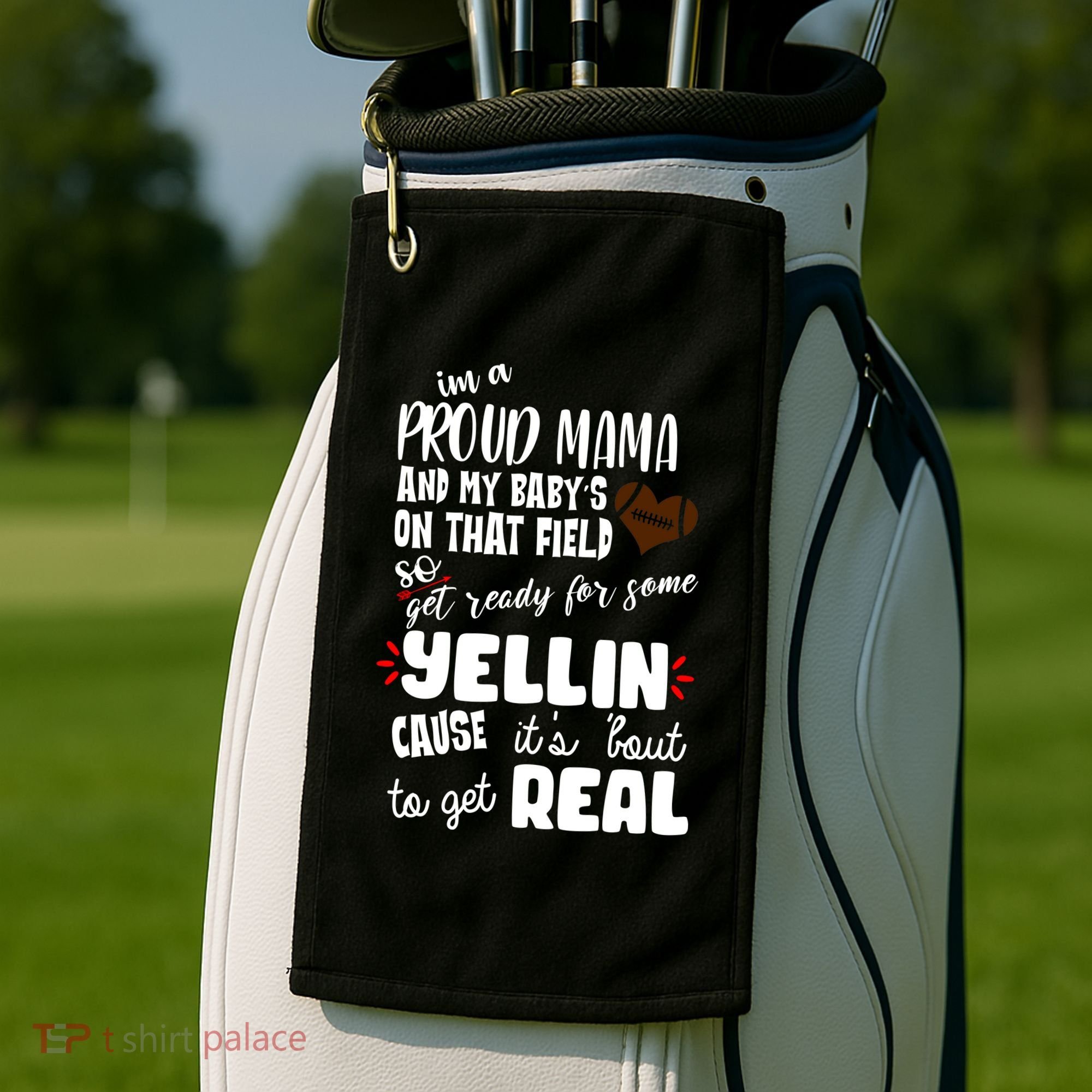 Proud Football Mama Golf Towel