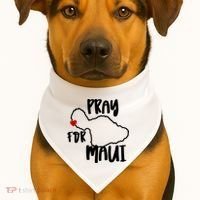 Pray For Maui Hawaii Strong Maui Wildfire Support Men Women USA-Made Doggie Bandana thumb 1