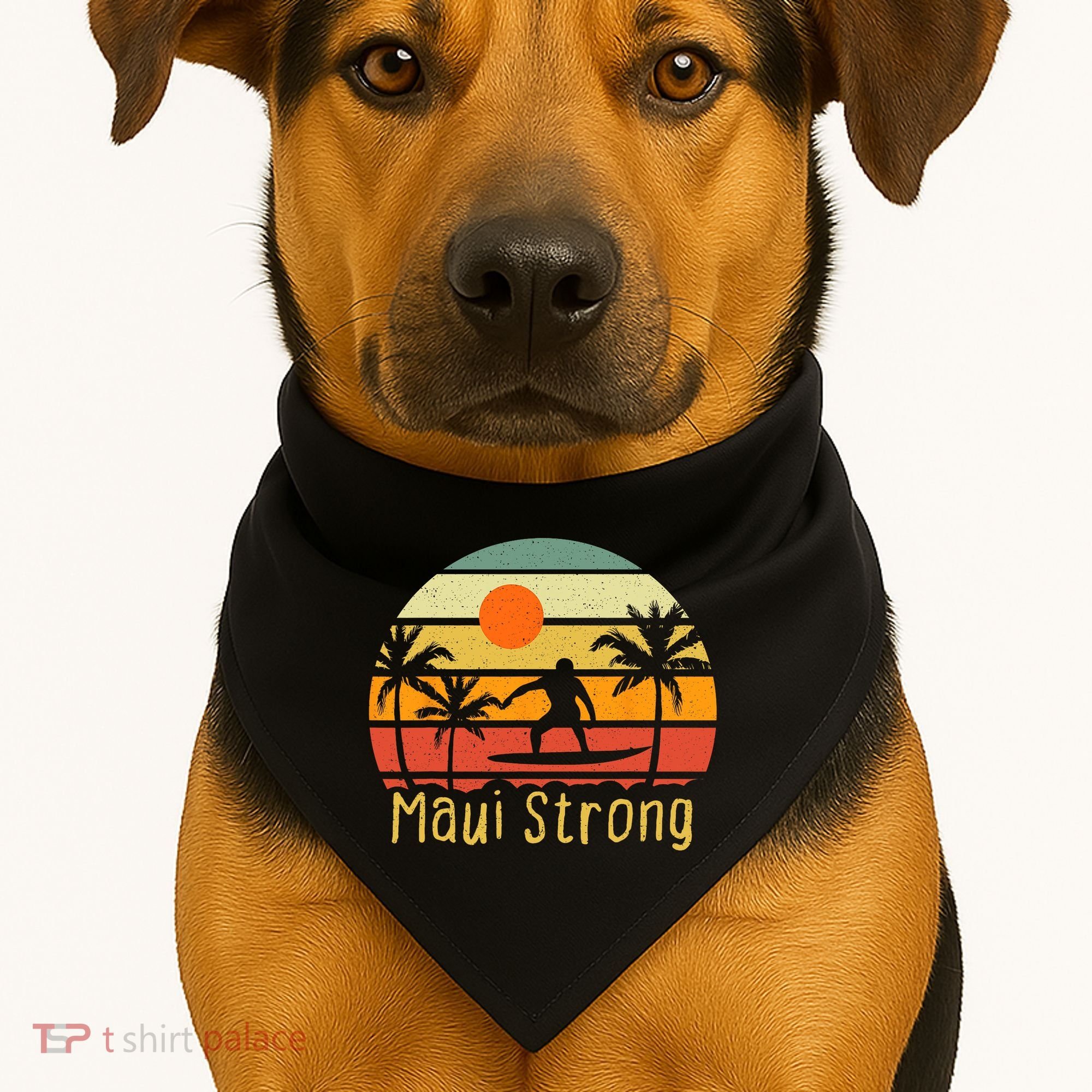 Pray For Maui Hawaii Strong Maui USA-Made Doggie Bandana