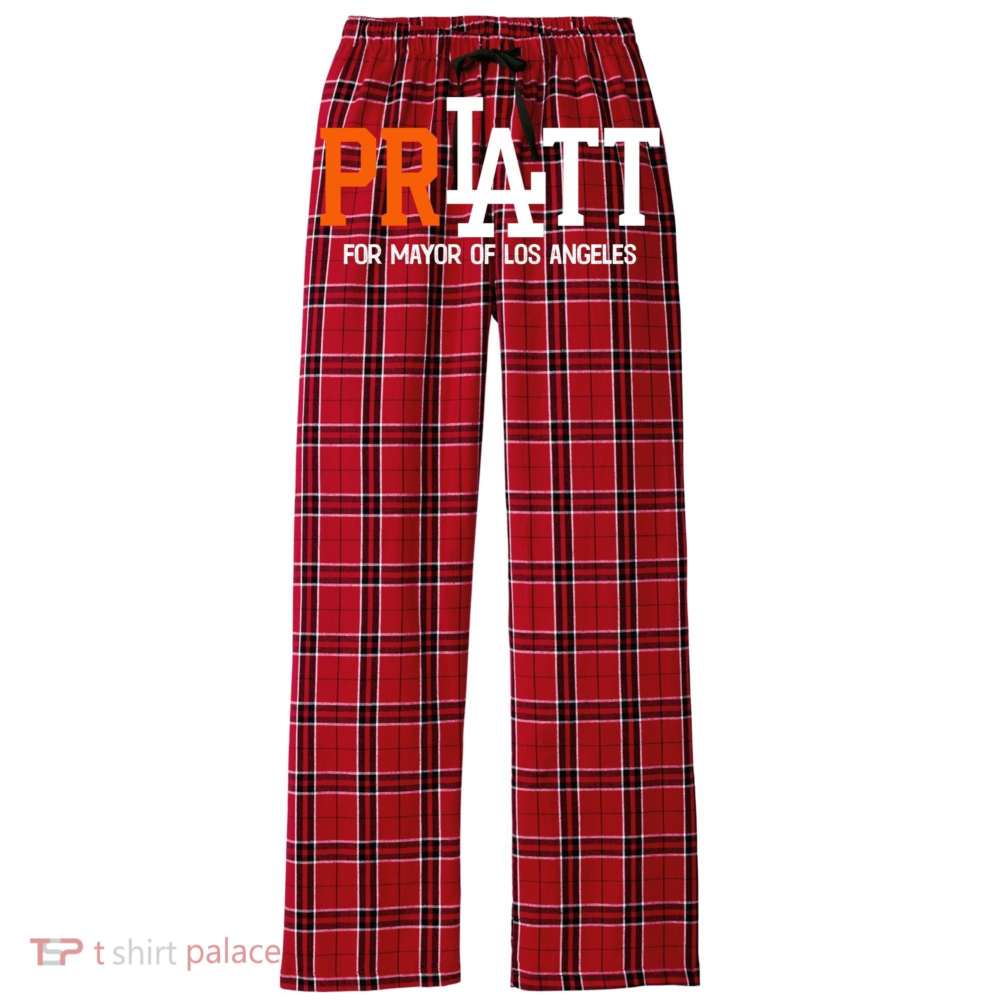 Pratt For Mayor Of Los Angeles Women's Flannel Plaid Pajama Pants