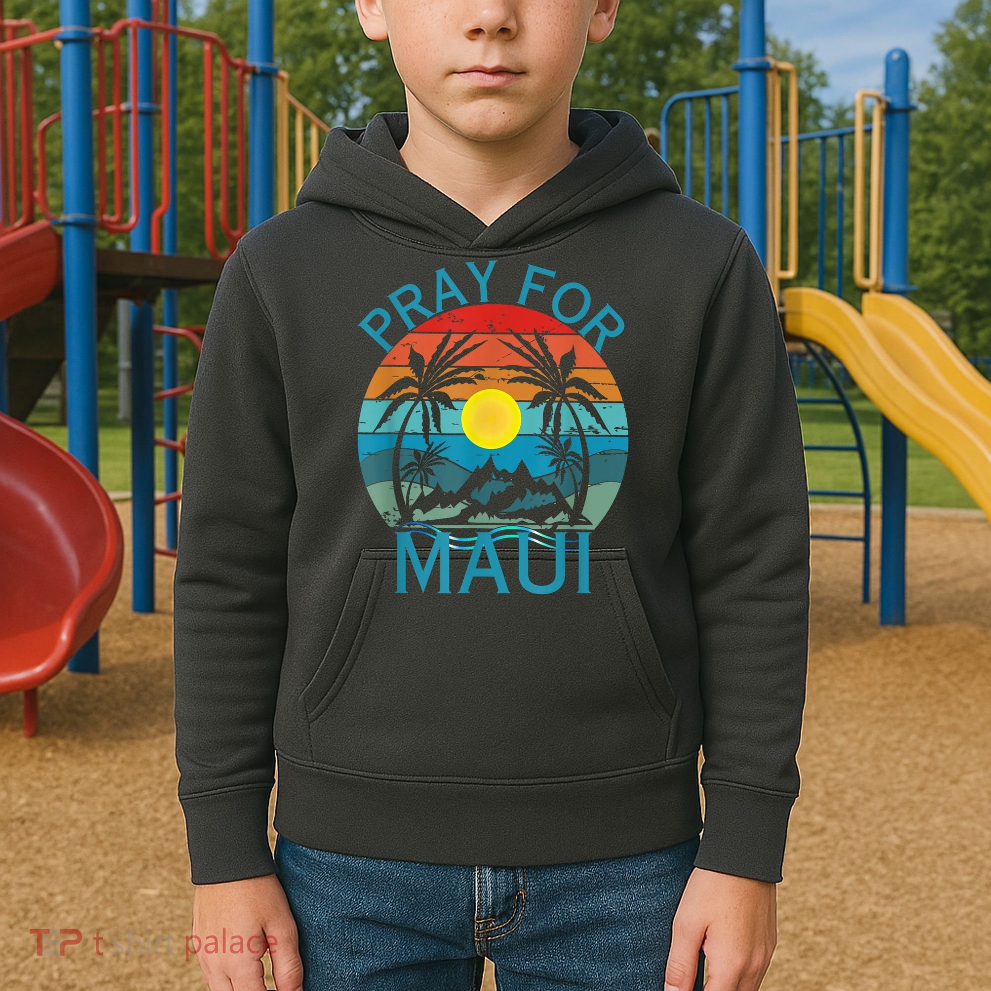 Pray For Maui Hawaii Strong Kids Hoodie