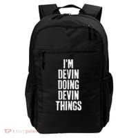 Personalized First Name I'm Devin Doing Devin Things  Backpack thumb 0