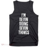 Personalized First Name I'm Devin Doing Devin Things  Tank Top thumb 0
