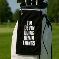 Personalized First Name I'm Devin Doing Devin Things  Golf Towel thumb 2