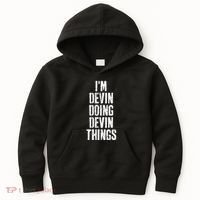 Personalized First Name I'm Devin Doing Devin Things  Kids Hoodie thumb 0