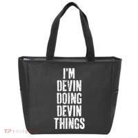 Personalized First Name I'm Devin Doing Devin Things  Tote Bag thumb 0