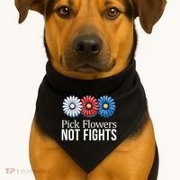 Pick Flowers Not Fights USA-Made Doggie Bandana thumb 1