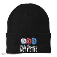 Pick Flowers Not Fights Beanie thumb 0