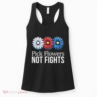 Pick Flowers Not Fights Women's Tank Top thumb 0