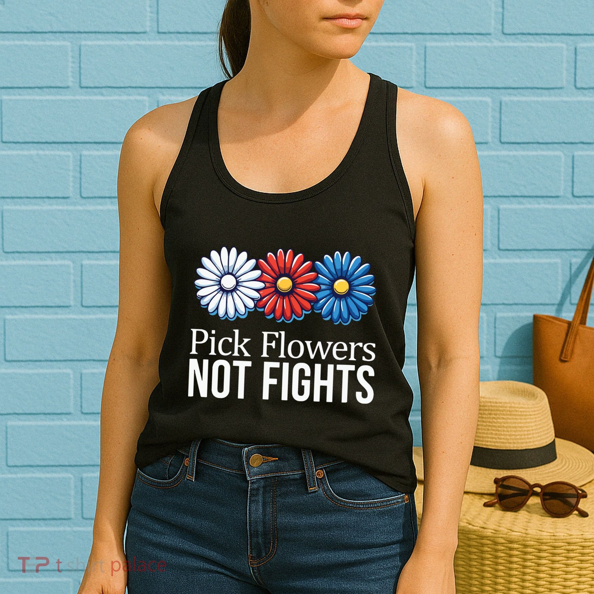 Pick Flowers Not Fights Women's Tank Top