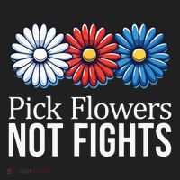 Pick Flowers Not Fights Golf Towel thumb 3